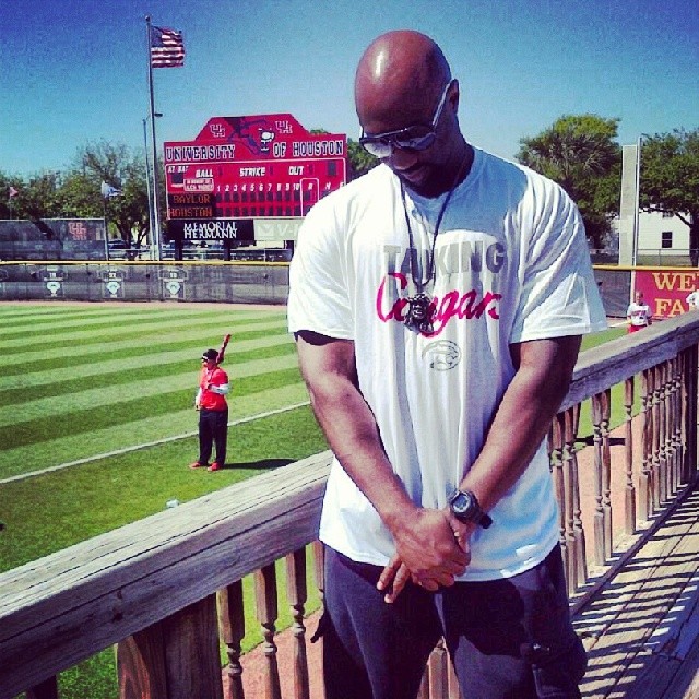 J Mac Throws The First Pitch At The U Of H Softball Game