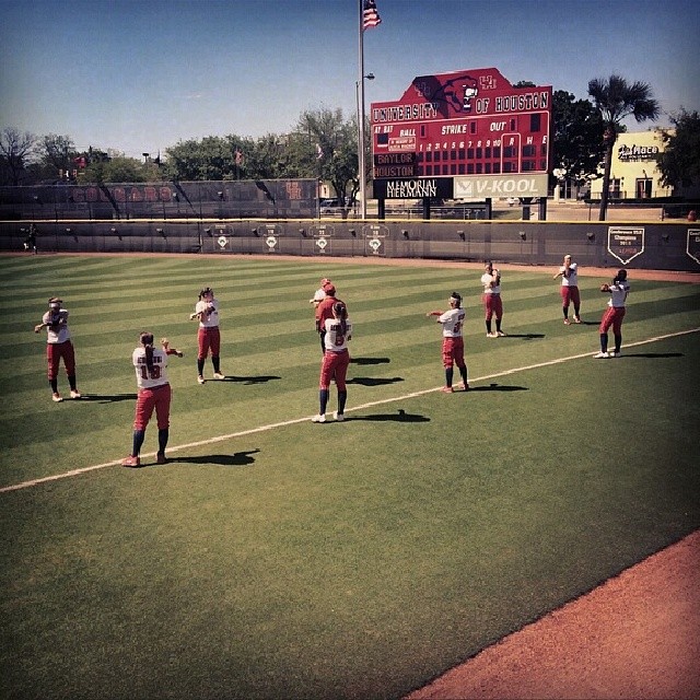 J Mac Throws The First Pitch At The U Of H Softball Game