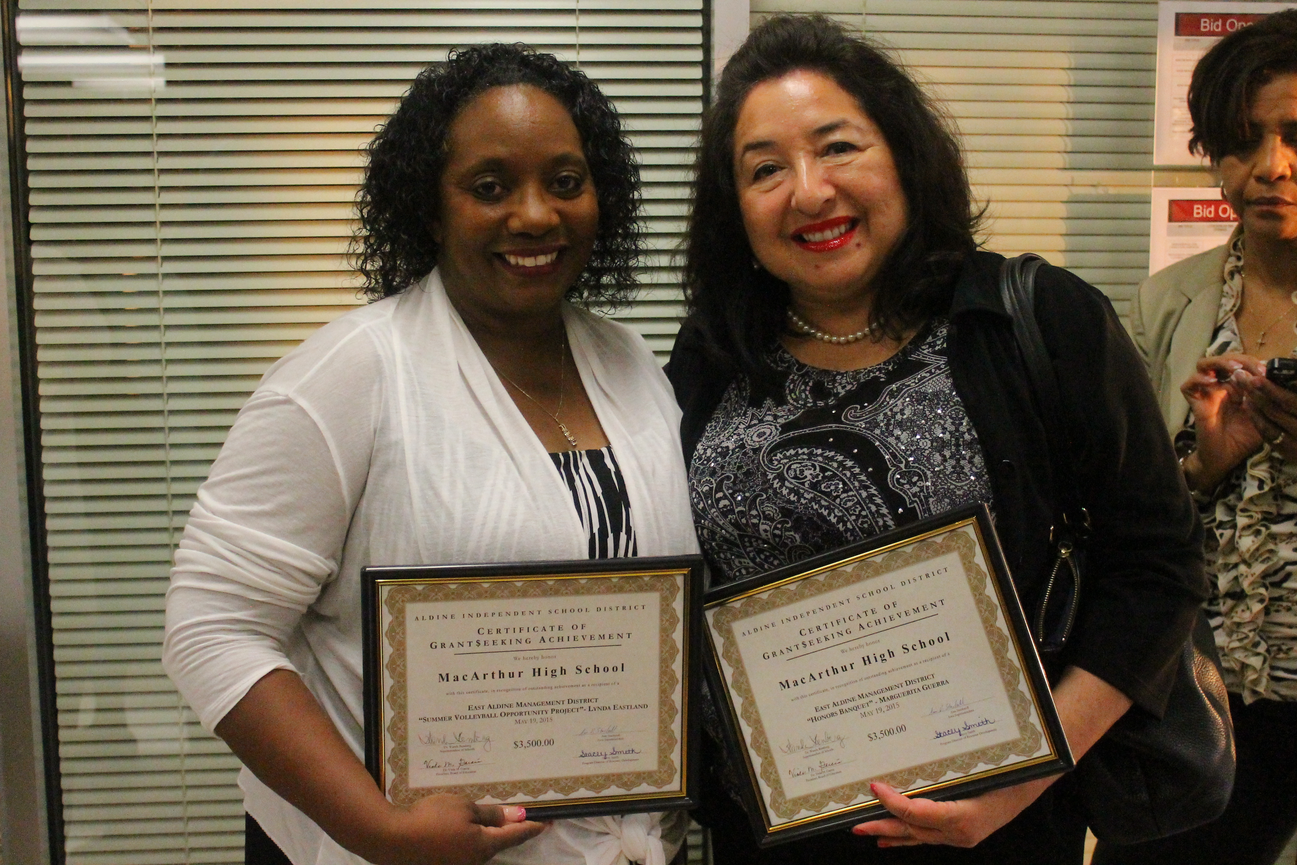 Aldine ISD Recognition of Staff, Students, and Patrons