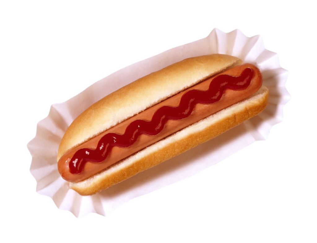 Wiener with ketchup