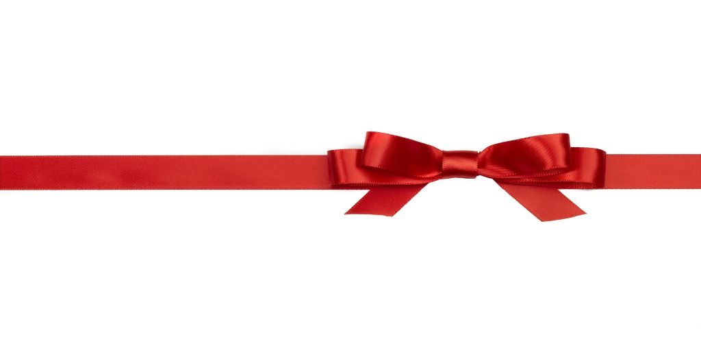 Red ribbon with bow, close-up