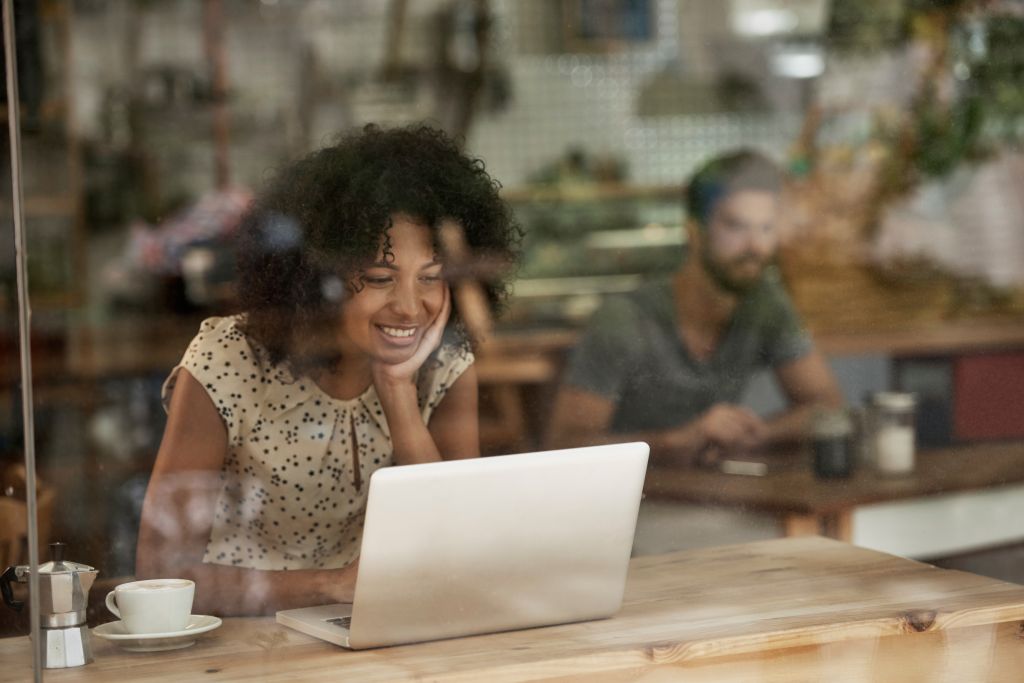 Woman in coffee shop
