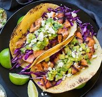 Grilled Salmon Tacos with Avocado Salsa