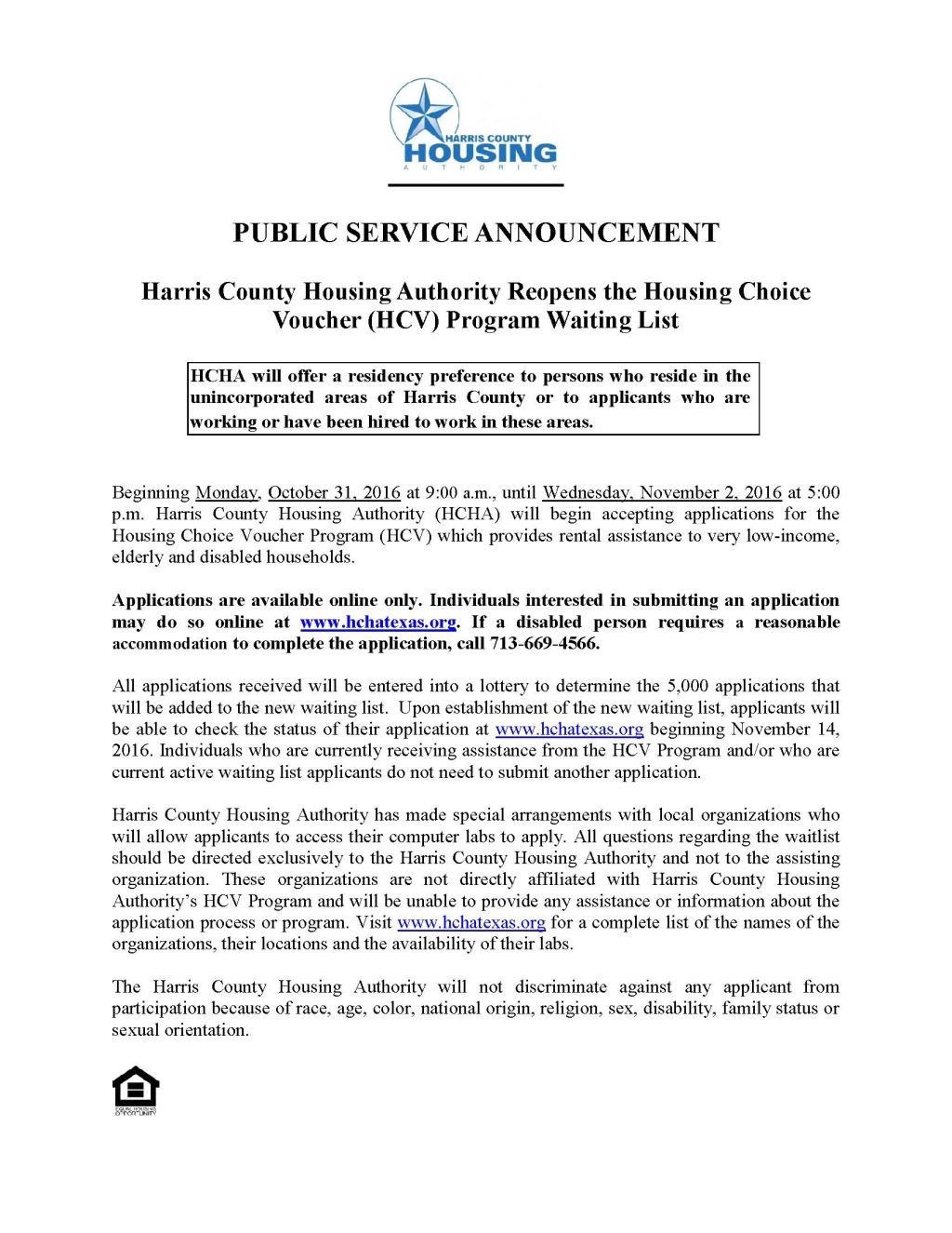 Harris County Public Notice
