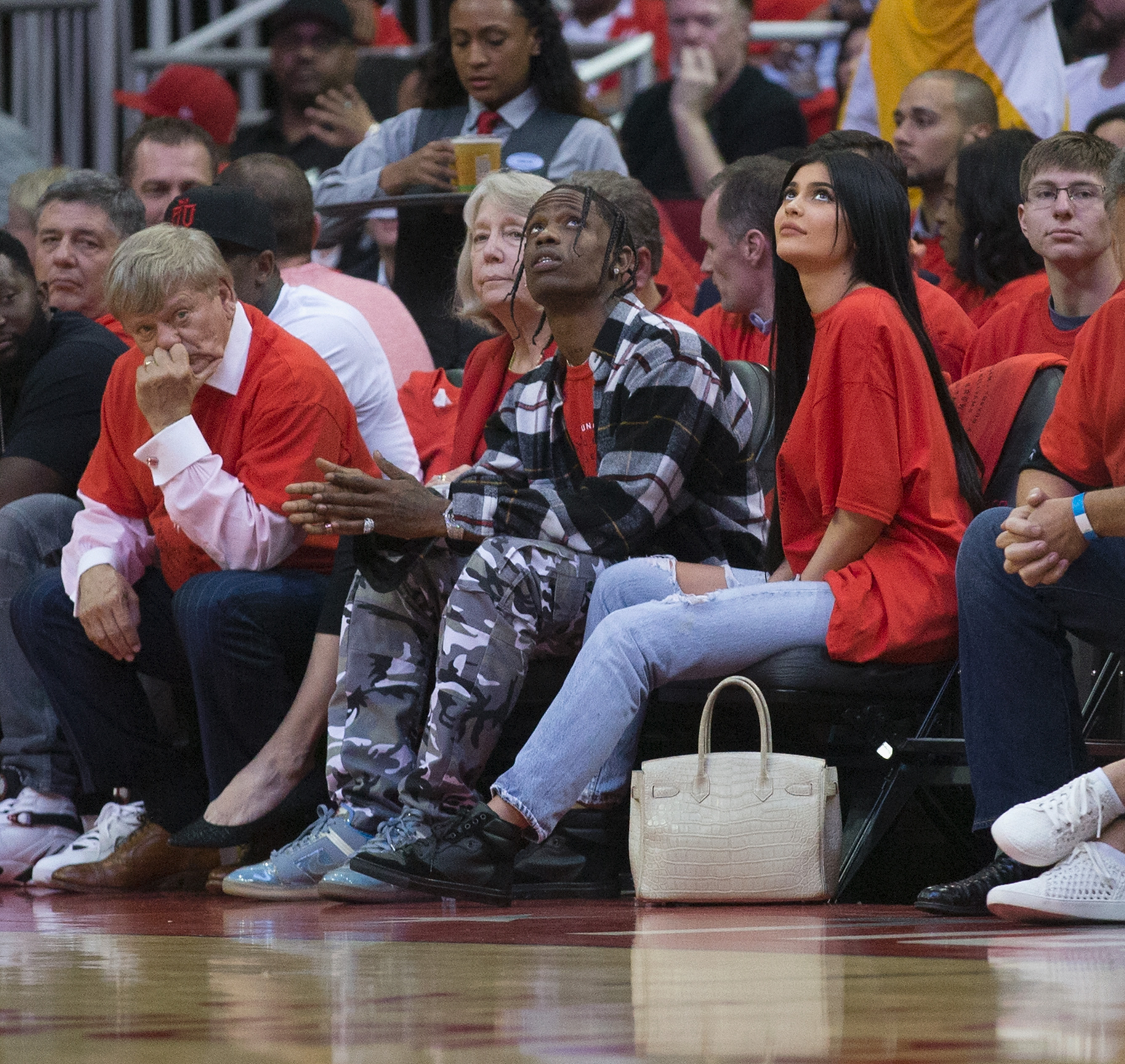 In rare public appearance, Travis Scott seen courtside at Houston