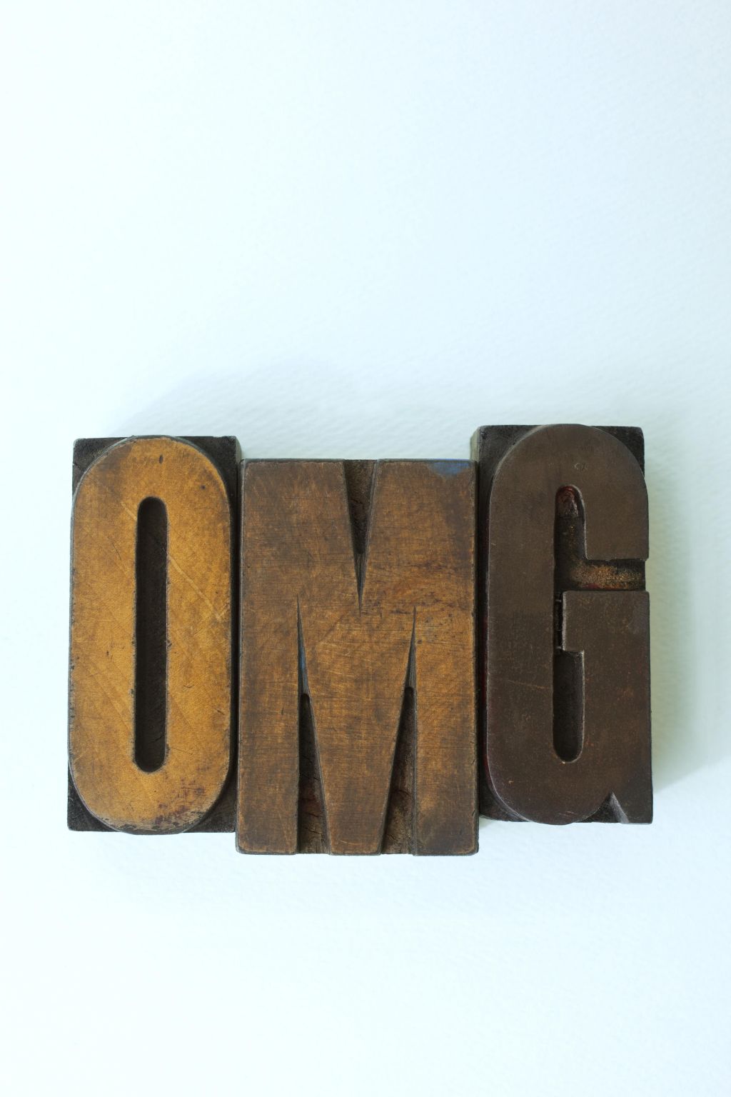 Oh My God in old school printing block letters.