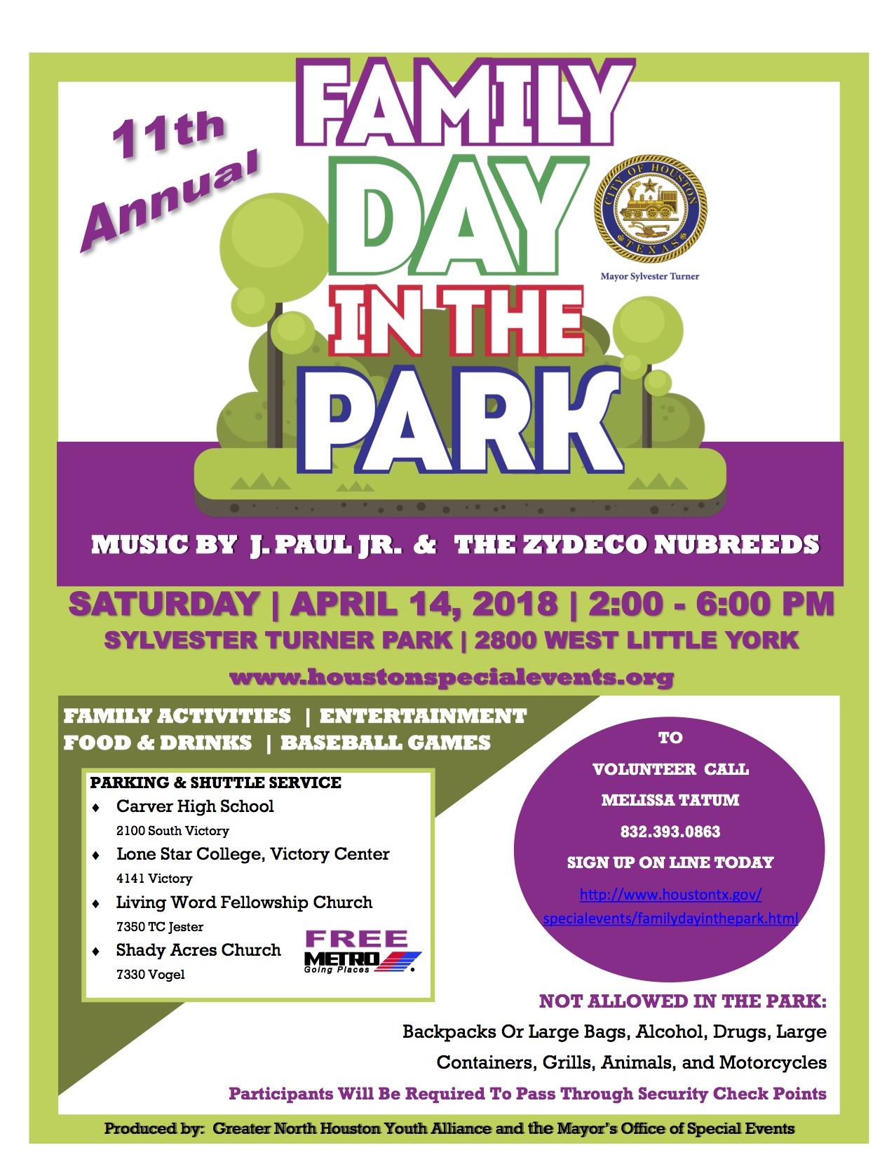 Save the Date: Mayor Turner's 15th Annual Family Day in the Park