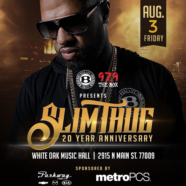 Slim Thug 20th Anniversary Concert Flyer