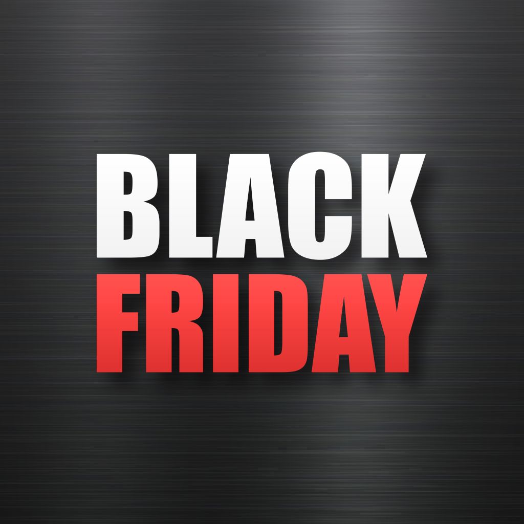 Black Friday sale on Black brushed metal background