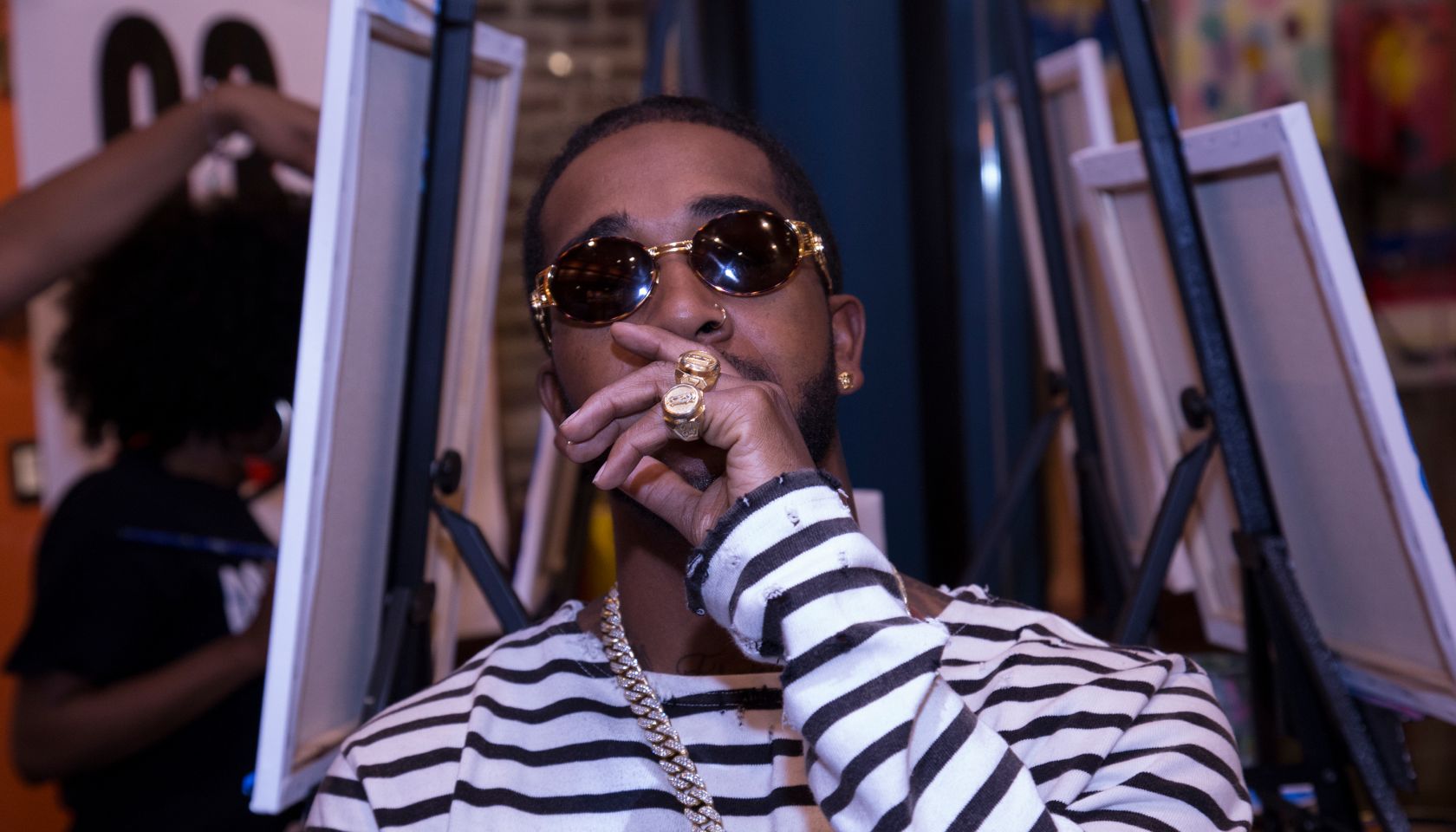 Omarion Hosts Sip & Paint At Muse Paintbar