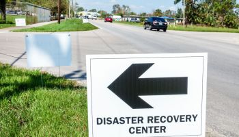 Florida, Immokalee, FEMA signs after hurricane