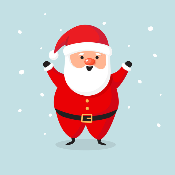 Santa Claus for Christmas and New Year Greeting Vector Design.
