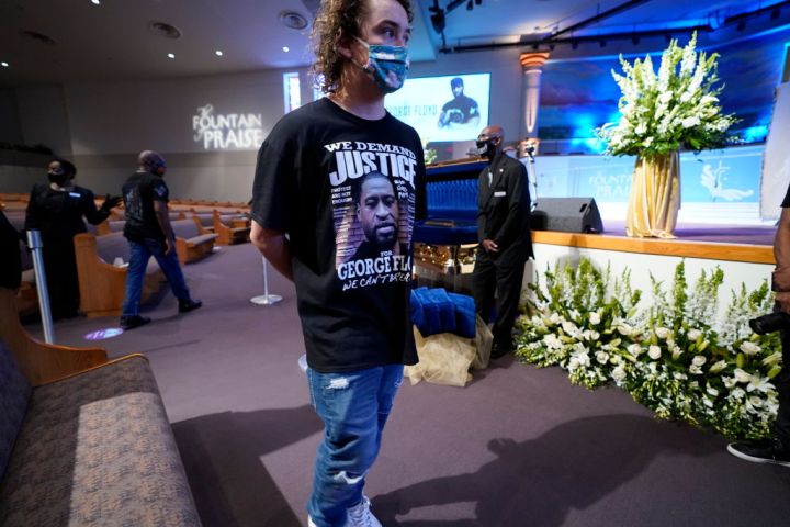 Mourners Wearing George Floyd T-Shirts In His Honor