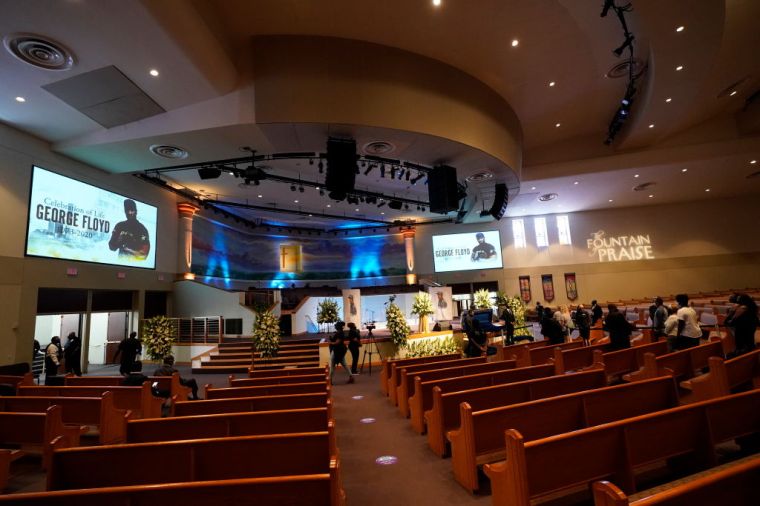 Mourners Passing By George Floyd's Casket