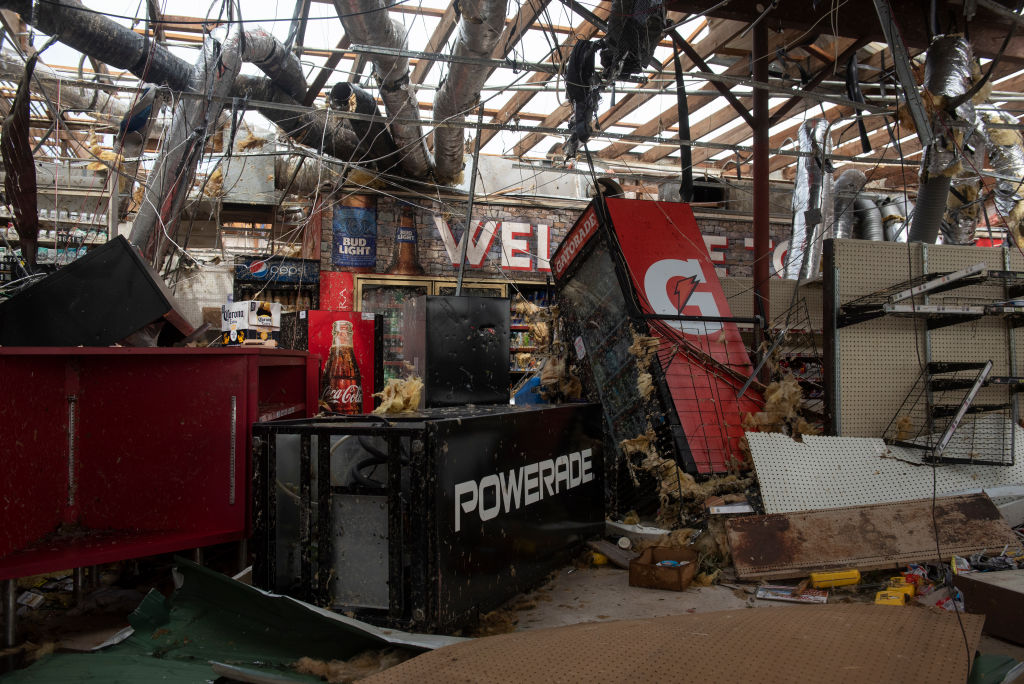 People Survey The Damage Caused By Hurricane Laura