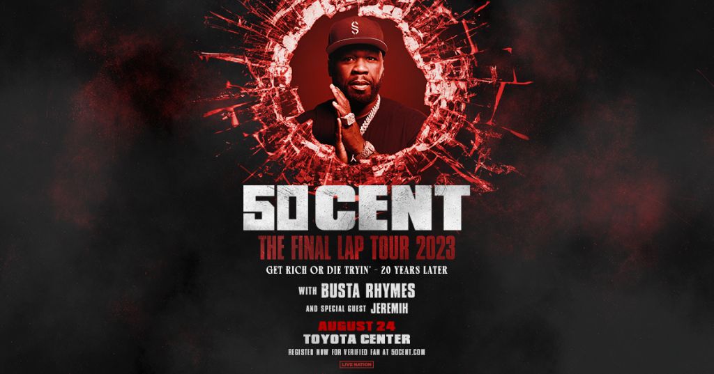 50 Cent is celebrating the 20th anniversary of "Get Rich or Die Trying" right here in his new hometown. August 24th right here in Htown with special guests Busta Rhymes and Jeremih.