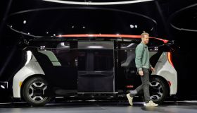 Kyle Vogt, walks past the new Cruise Origin, at the unveiling of the fully autonomous passenger vehicle in San Francisco, Calif., on Tuesday, January 21, 2020