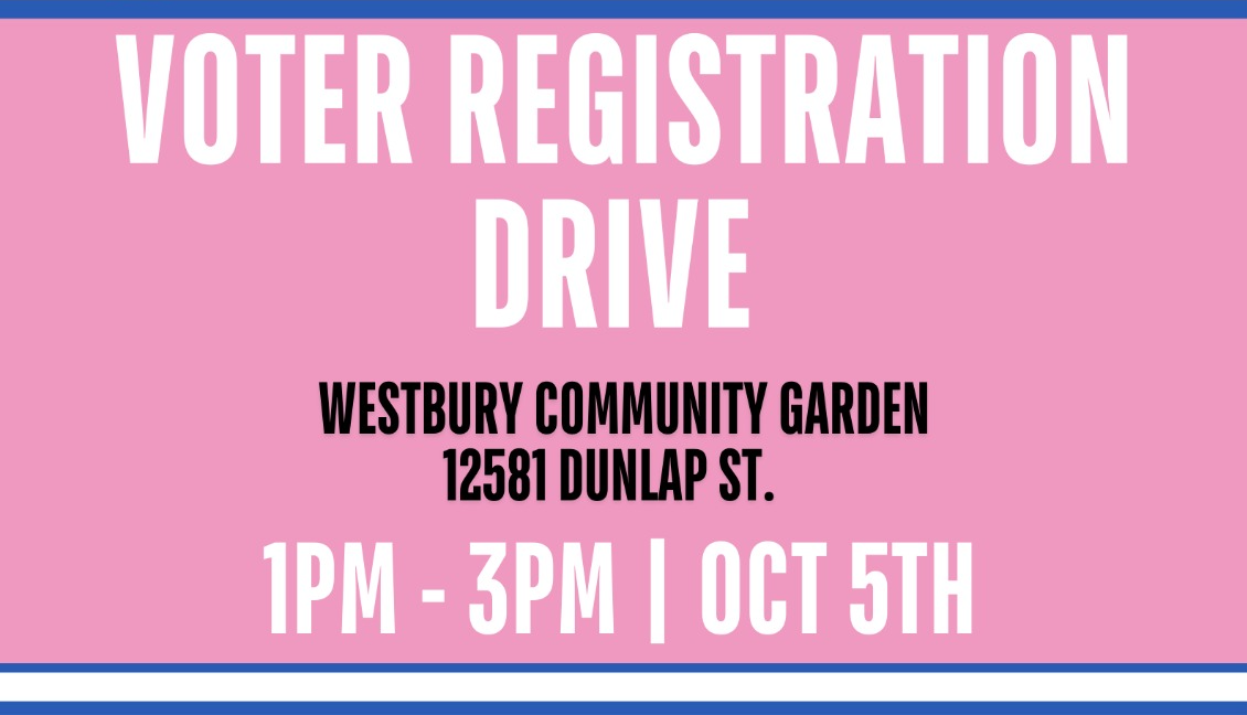Be Voter Ready! Voter Registration Drive October 5th, Presented by