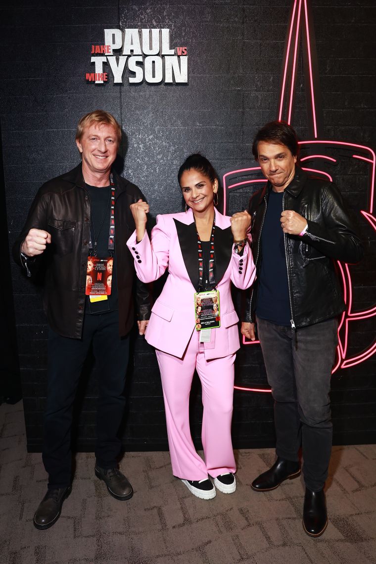 William Zabka, Bela Bajaria, CCO, Netflix and Ralph Macchio