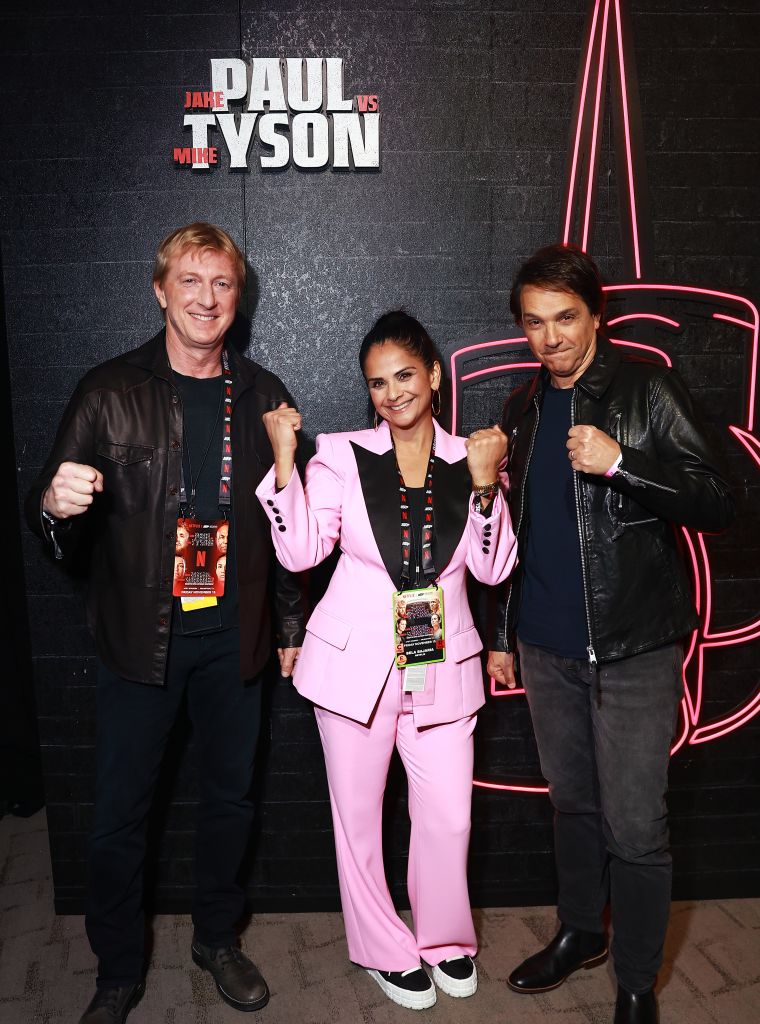 William Zabka, Bela Bajaria, CCO, Netflix and Ralph Macchio