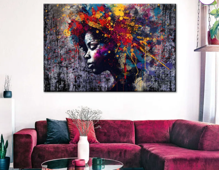 Afro Abstract Canvas Print