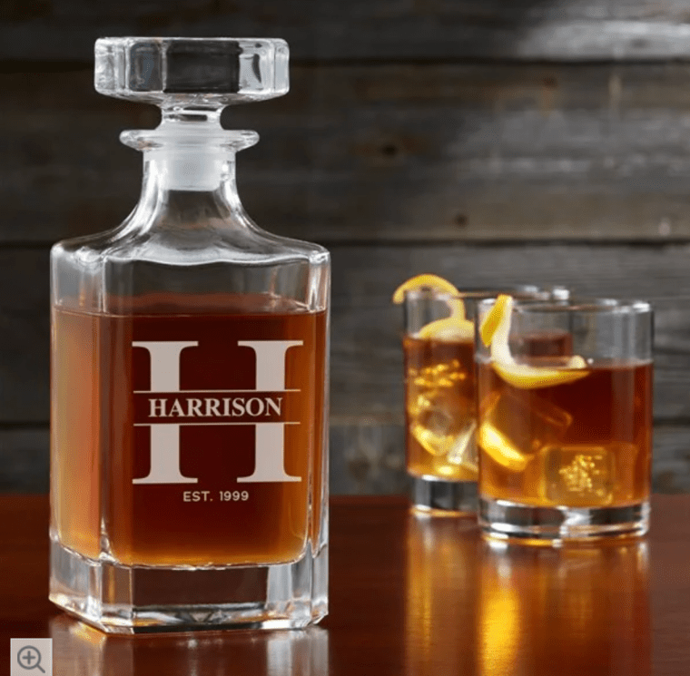 Royal Decanter (Custom etched with any initial and text)