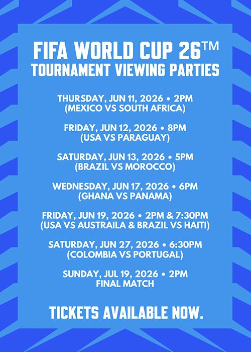 FIFA World Cup 26th tournament viewing parties schedule with match dates, times, and teams.