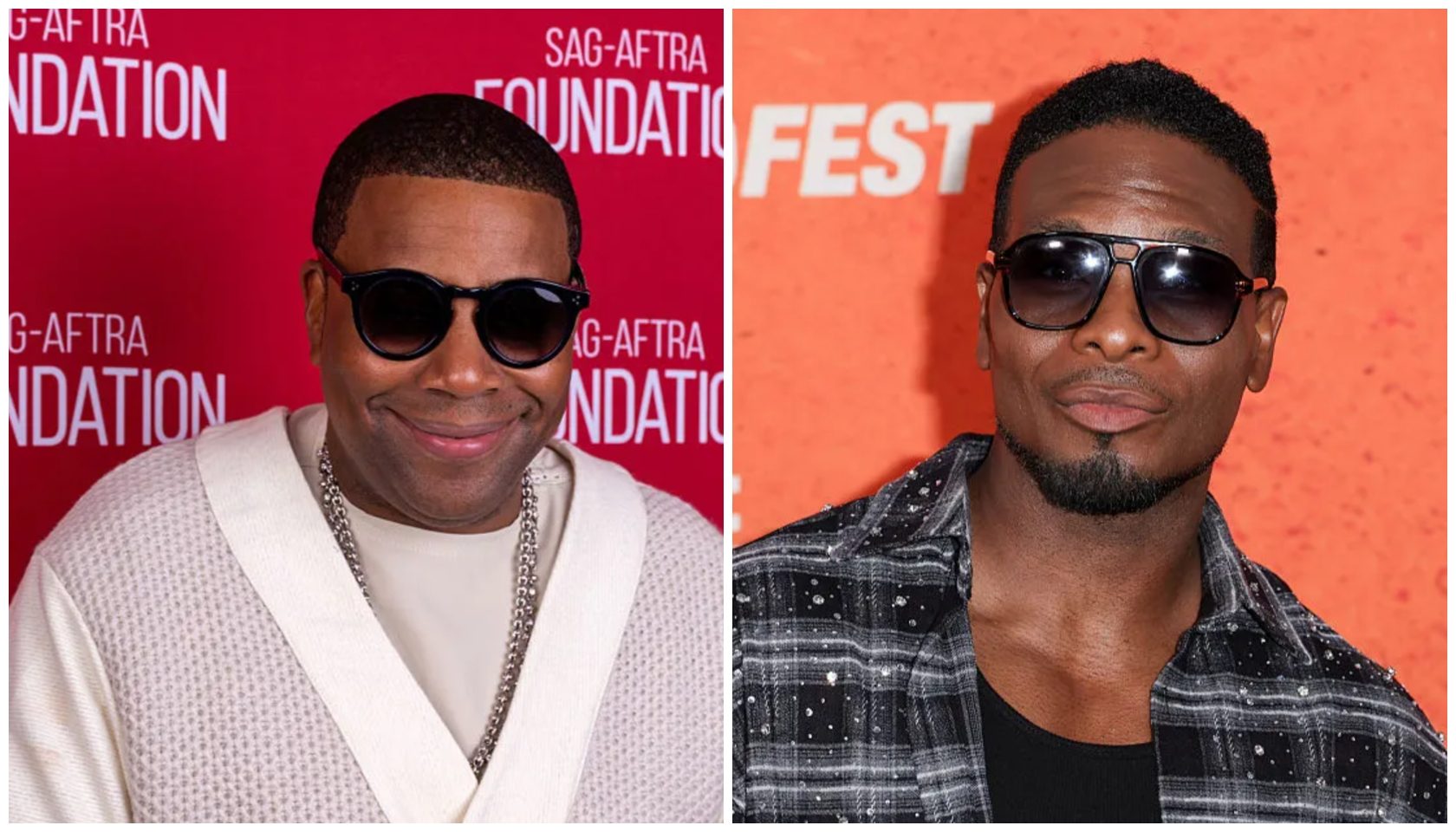 Two men wearing sunglasses posing at a SAG-AFTRA Foundation event.