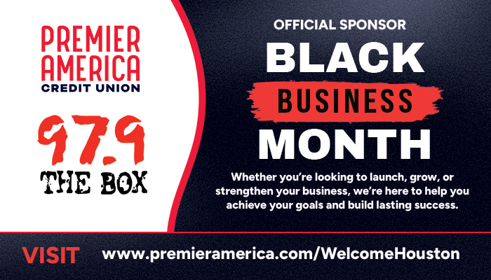 Premier America Credit Union official sponsor of Black Business Month, promoting their "The Box" service.