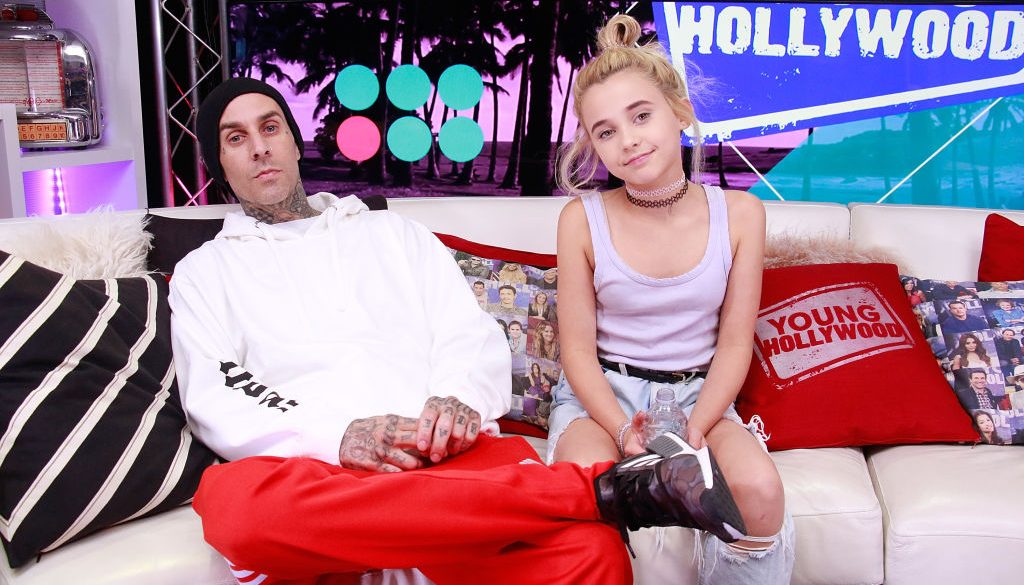 Travis Barker and Alabama Barker Visit Young Hollywood Studio