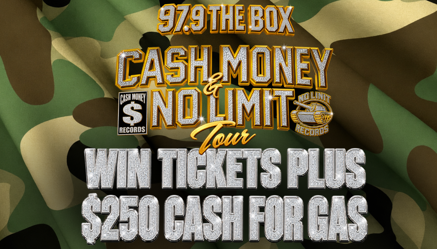 97.9 The Box Cash Money & No Limit Tour. Win tickets plus $250 cash for gas.